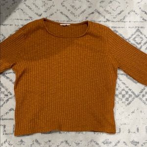 Brown madewell slightly cropped lng sleeve sweater